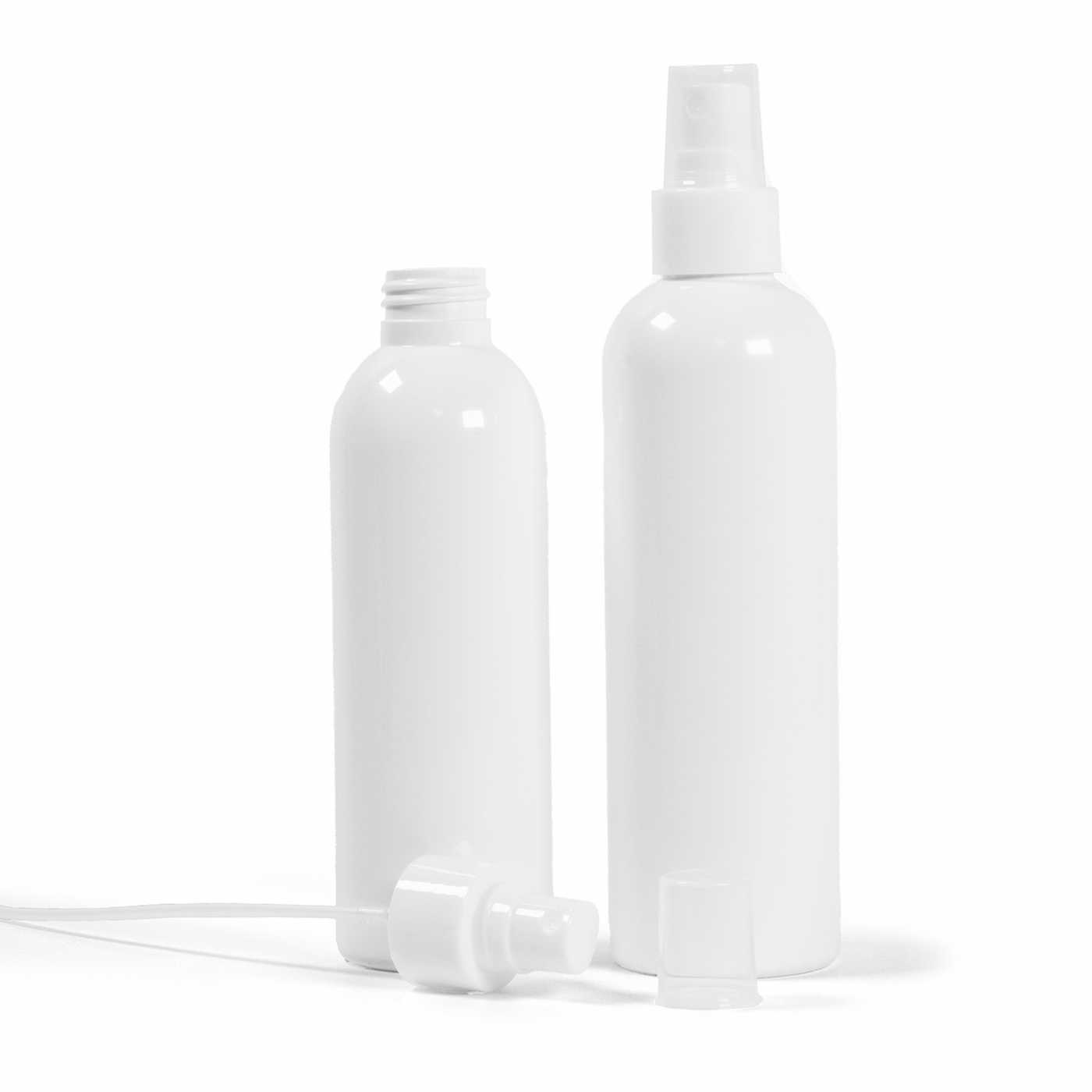 Plastová fľaša, biela, biely rozprašovač, 200 ml