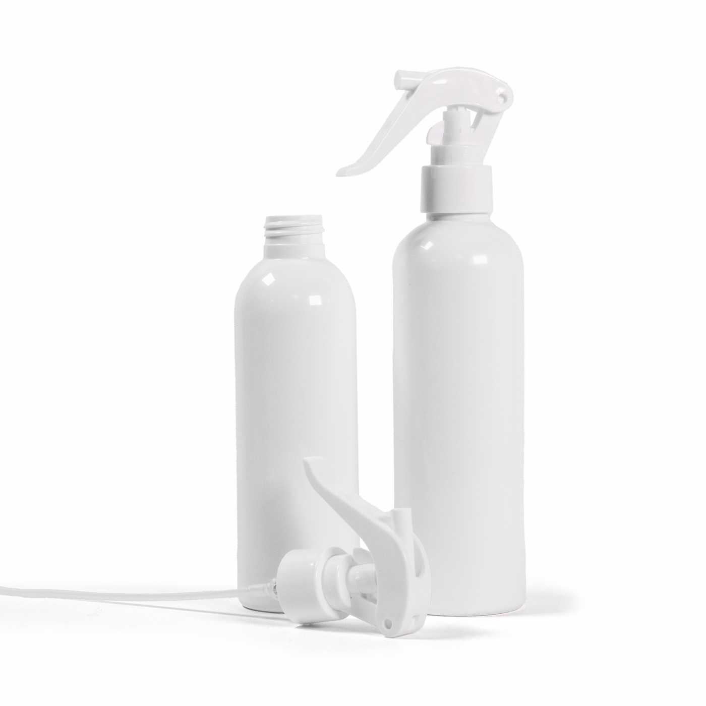 White Plastic Bottle, White Trigger Spray, 200 ml