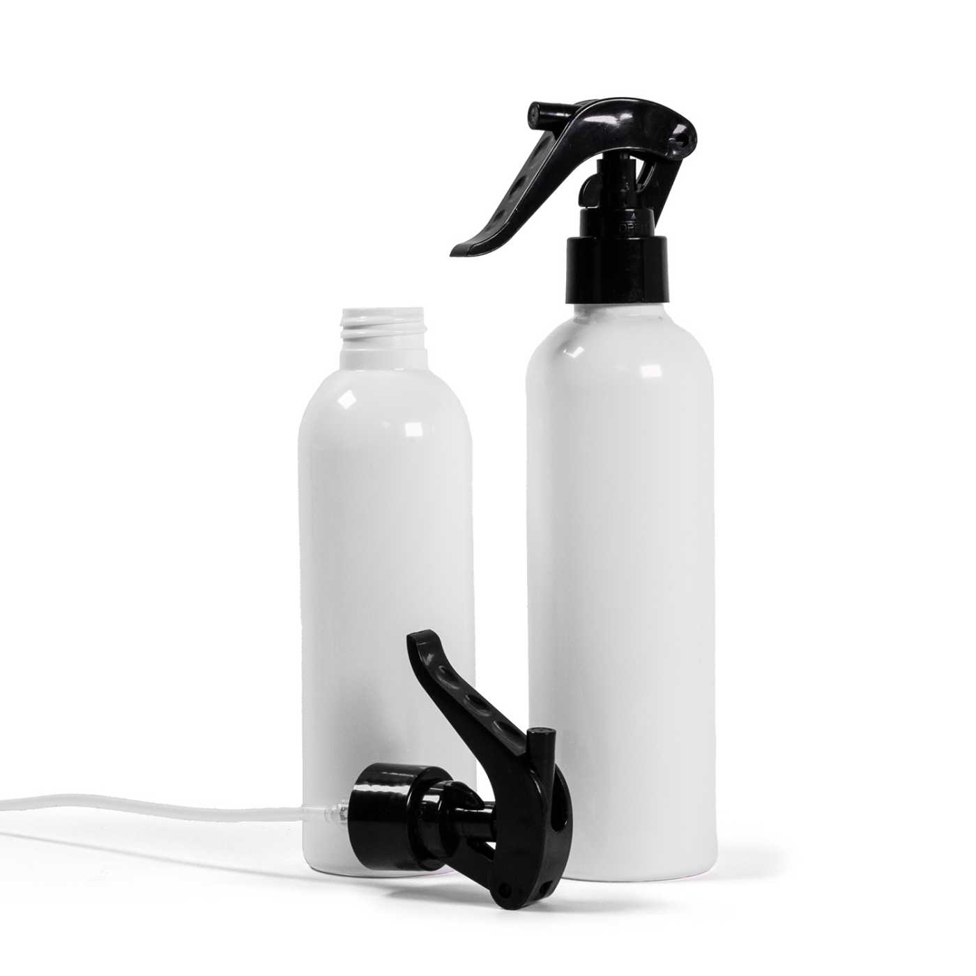 White Plastic Bottle, Black Trigger Spray, 250 ml