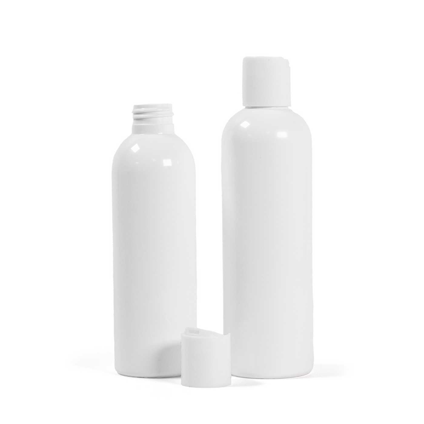 Butelka plastikowa biała, disc top biały, 250 ml