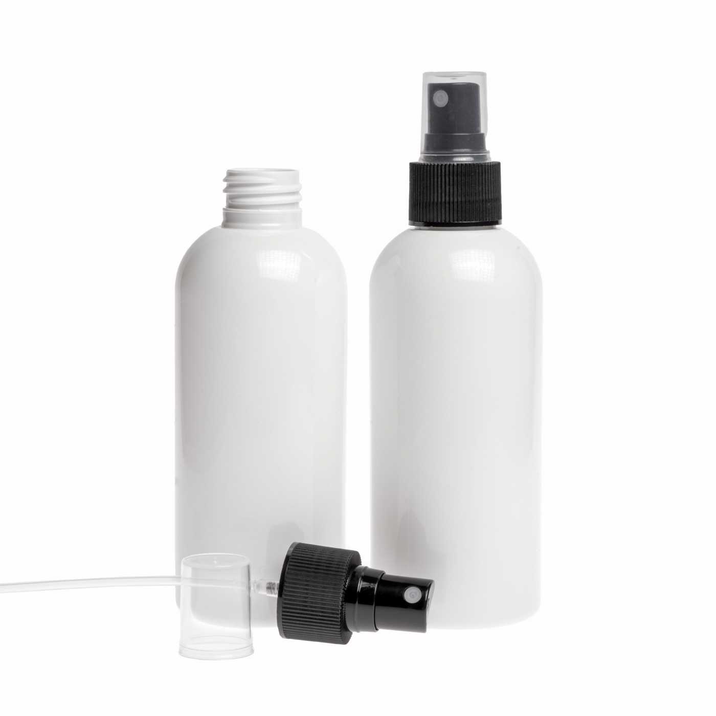 Bouteille en plastique blanche, vaporisateur noir, 300 ml
