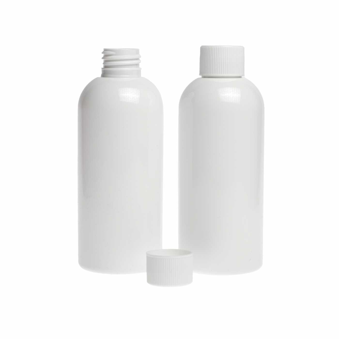 Bouteille en plastique blanche, bouchon blanc, 300 ml