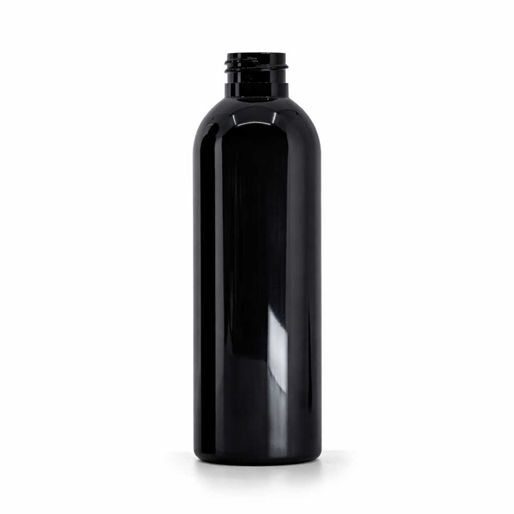 Black Shiny Plastic Bottle, 24/410, 200 ml, 224 pcs