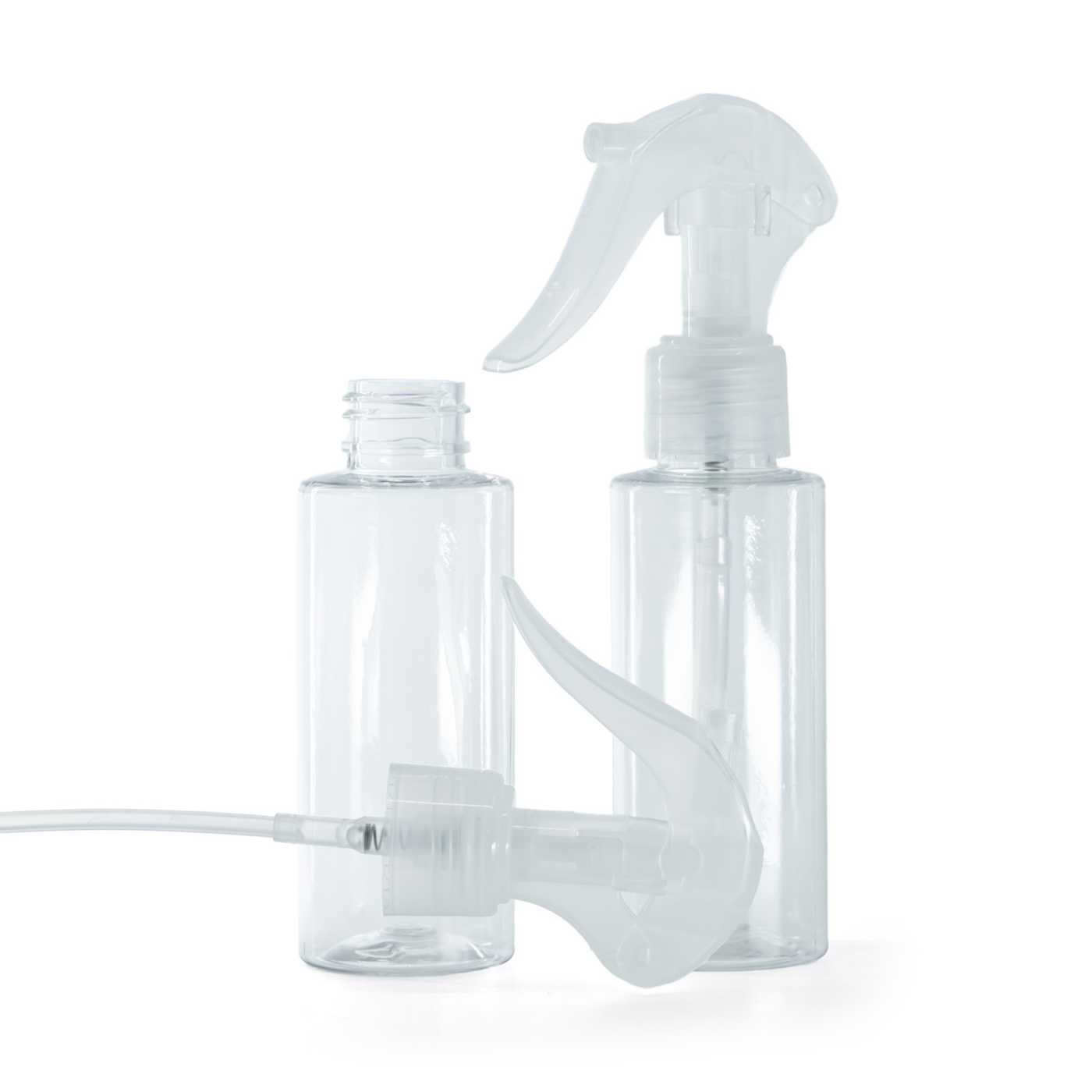 Frasco de plástico transparente, pulverizador de gatillo transparente, 100 ml