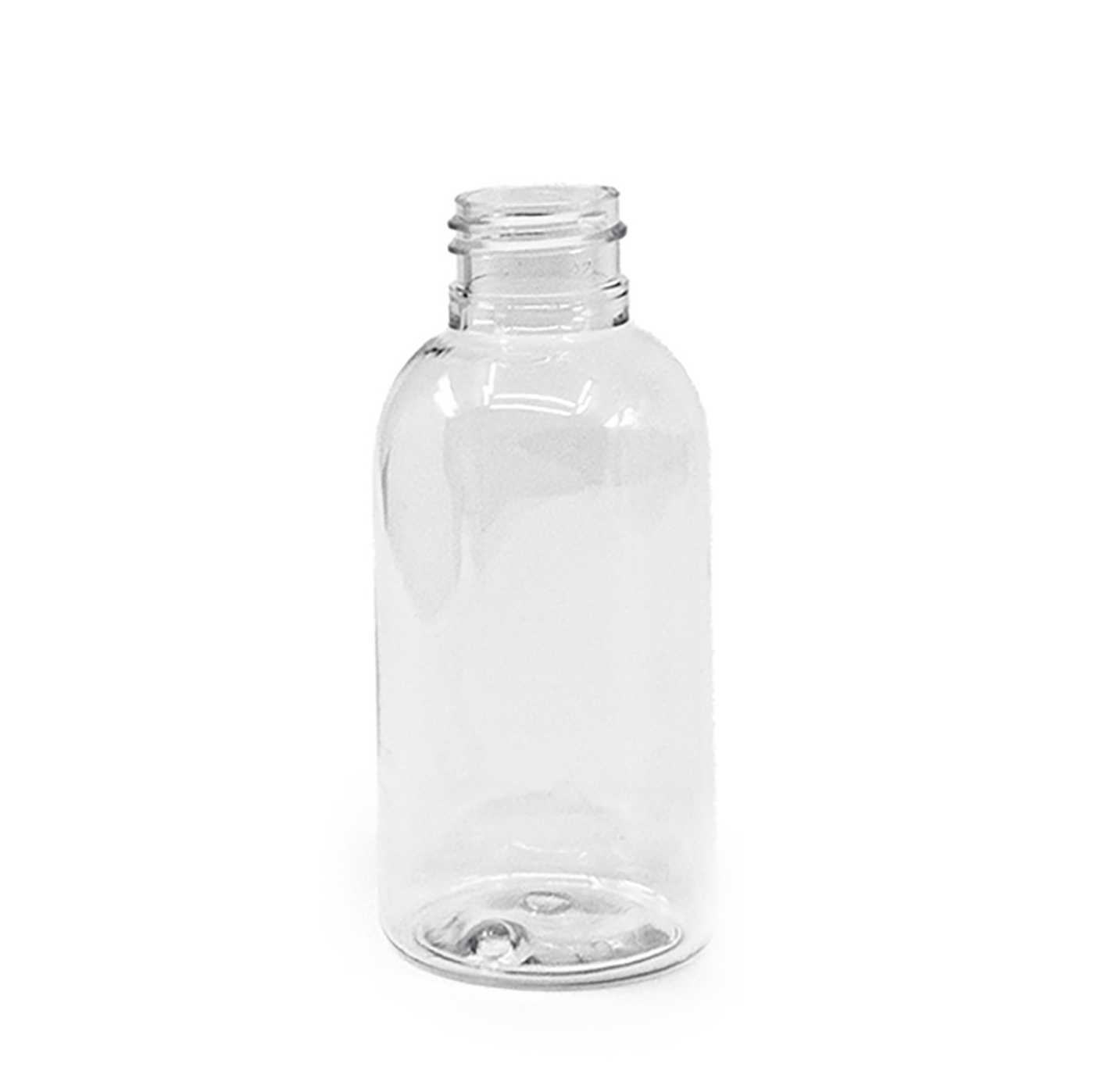 Plastová lahvička, průhledná, kulatá, 24/410, 100 ml, bez uzávěru