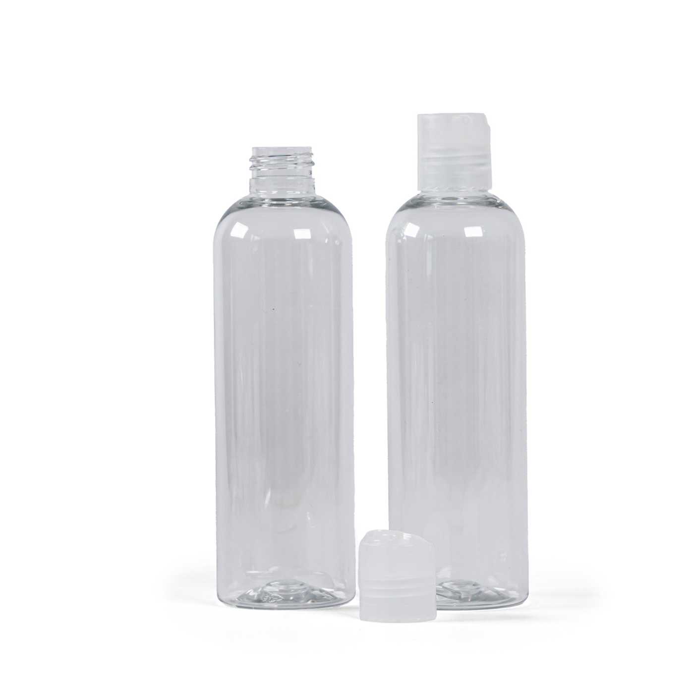 Plastová fľaša, priehľadná, disc top priehľadný, 250 ml