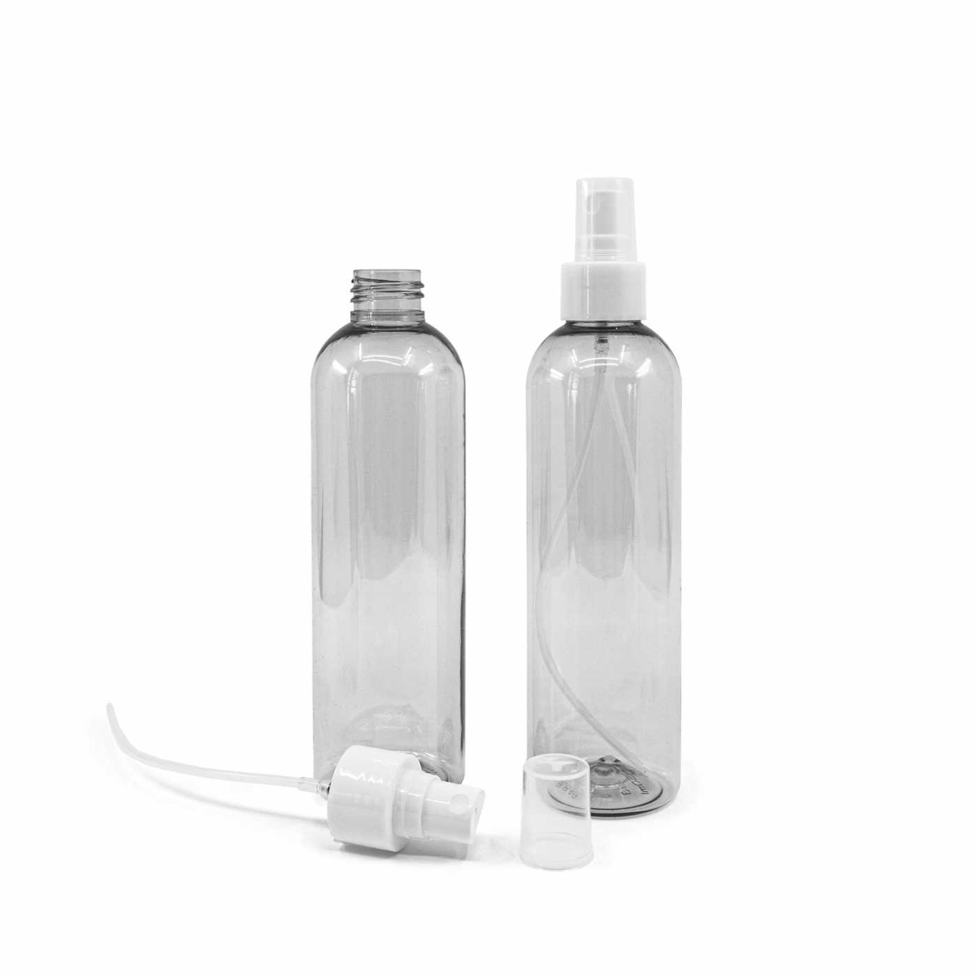 Plastová fľaša, recyklovaná, biely rozprašovač, 250 ml