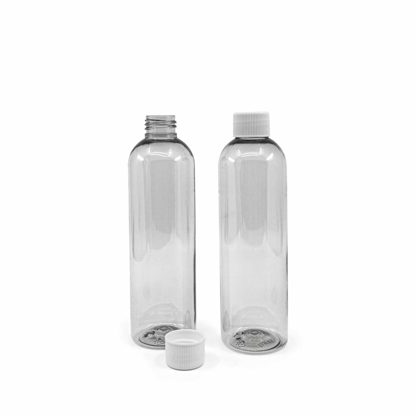 Plastová fľaša, recyklovaná 250 ml, biely vrchnák