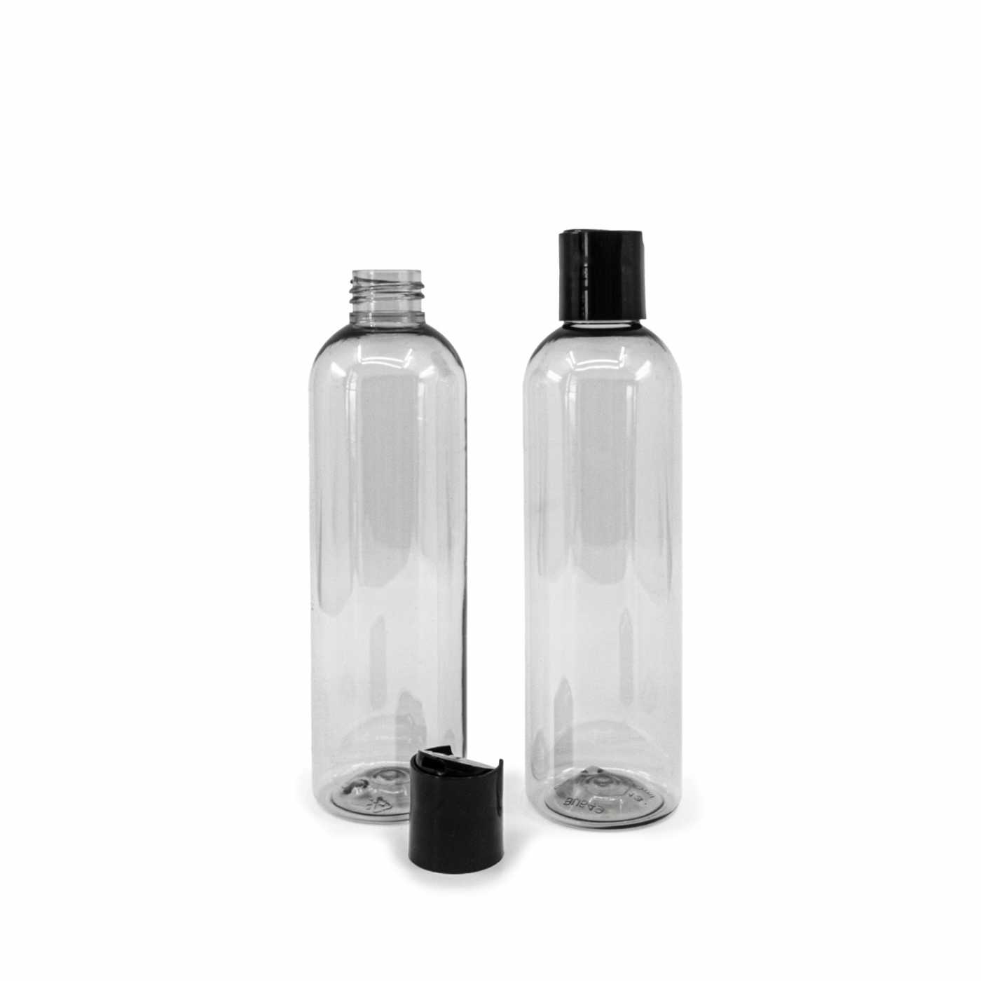 Plastová fľaša, recyklovaná 250ml, disc top čierny