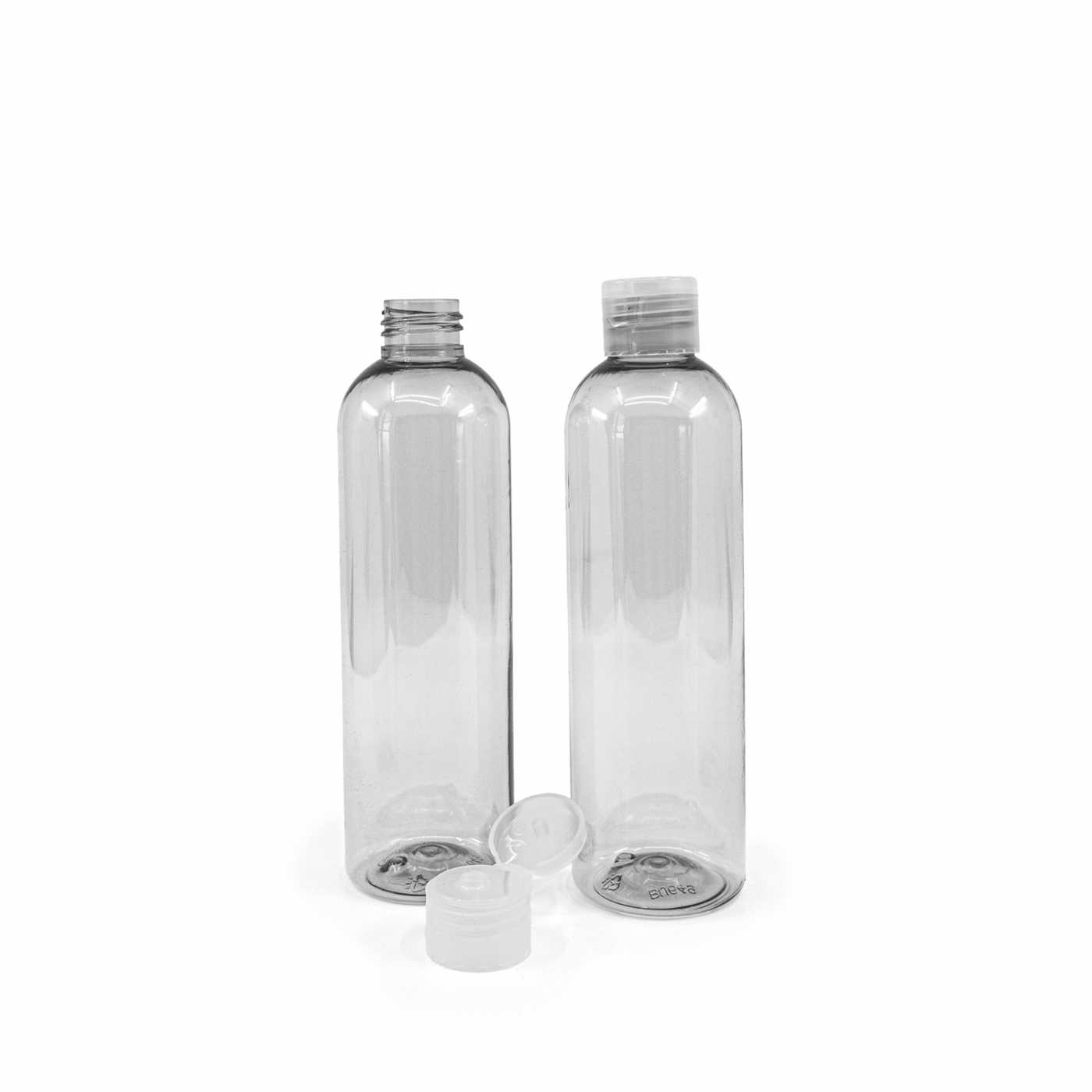 Plastová fľaša, recyklovaná 250ml, flip top priehľadný