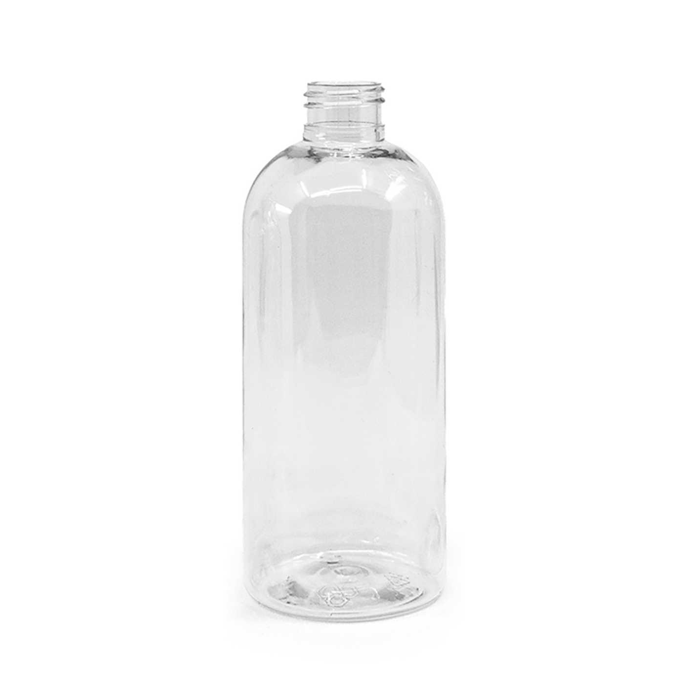 Átlátszó, kerek műanyag palack, 24/410, 300 ml, kupak nélkül