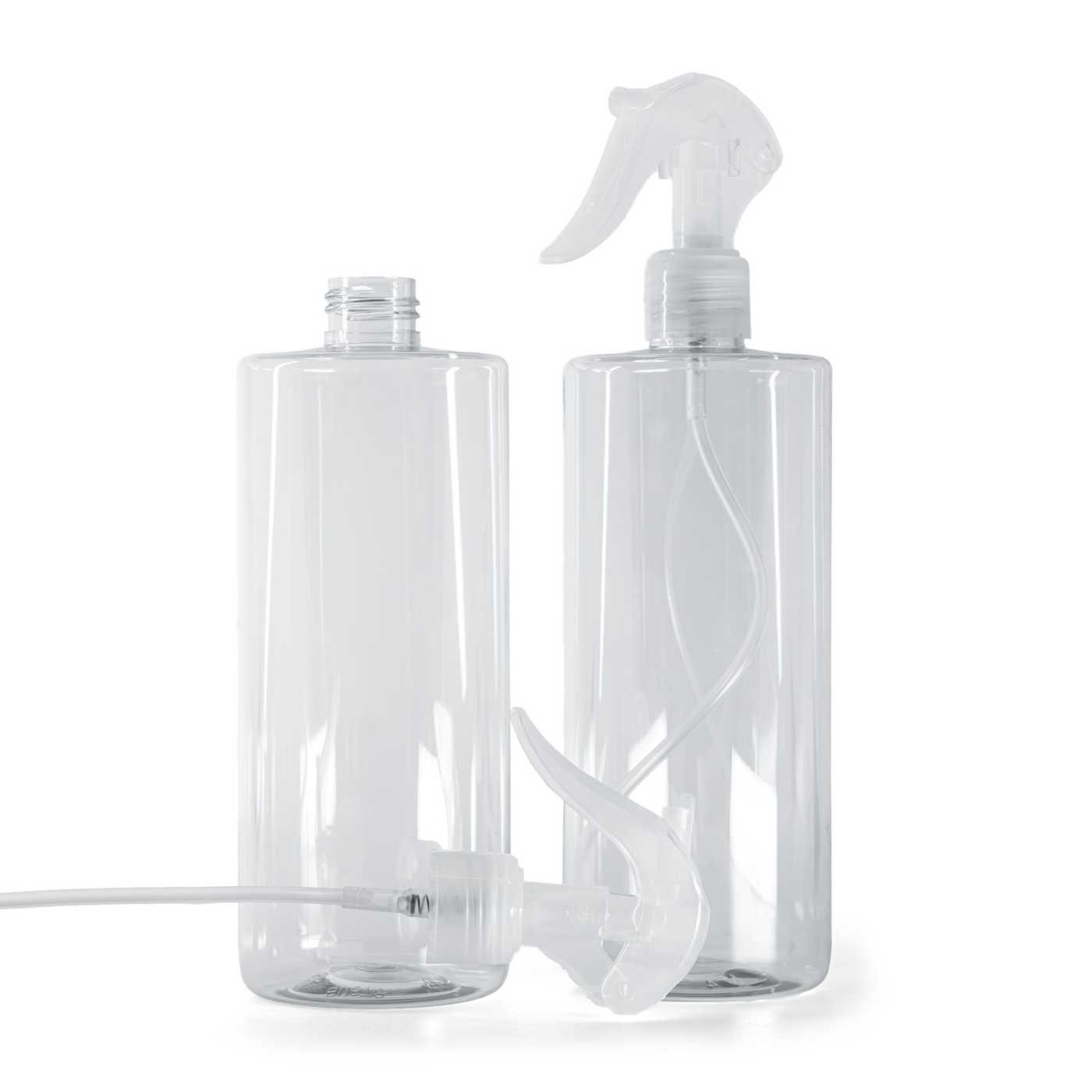 Butelka plastikowa przezroczysta, spryskiwacz z dźwignią przezroczysty, 500 ml