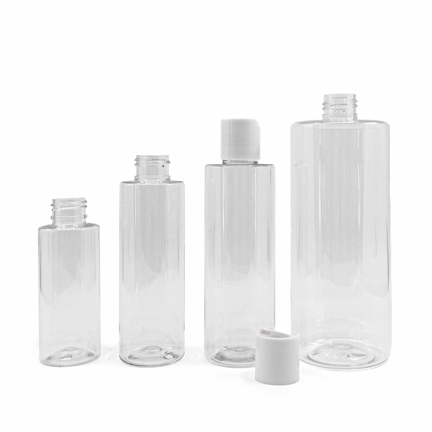 Plastová fľaša, priehľadná, disc top biely, 500 ml