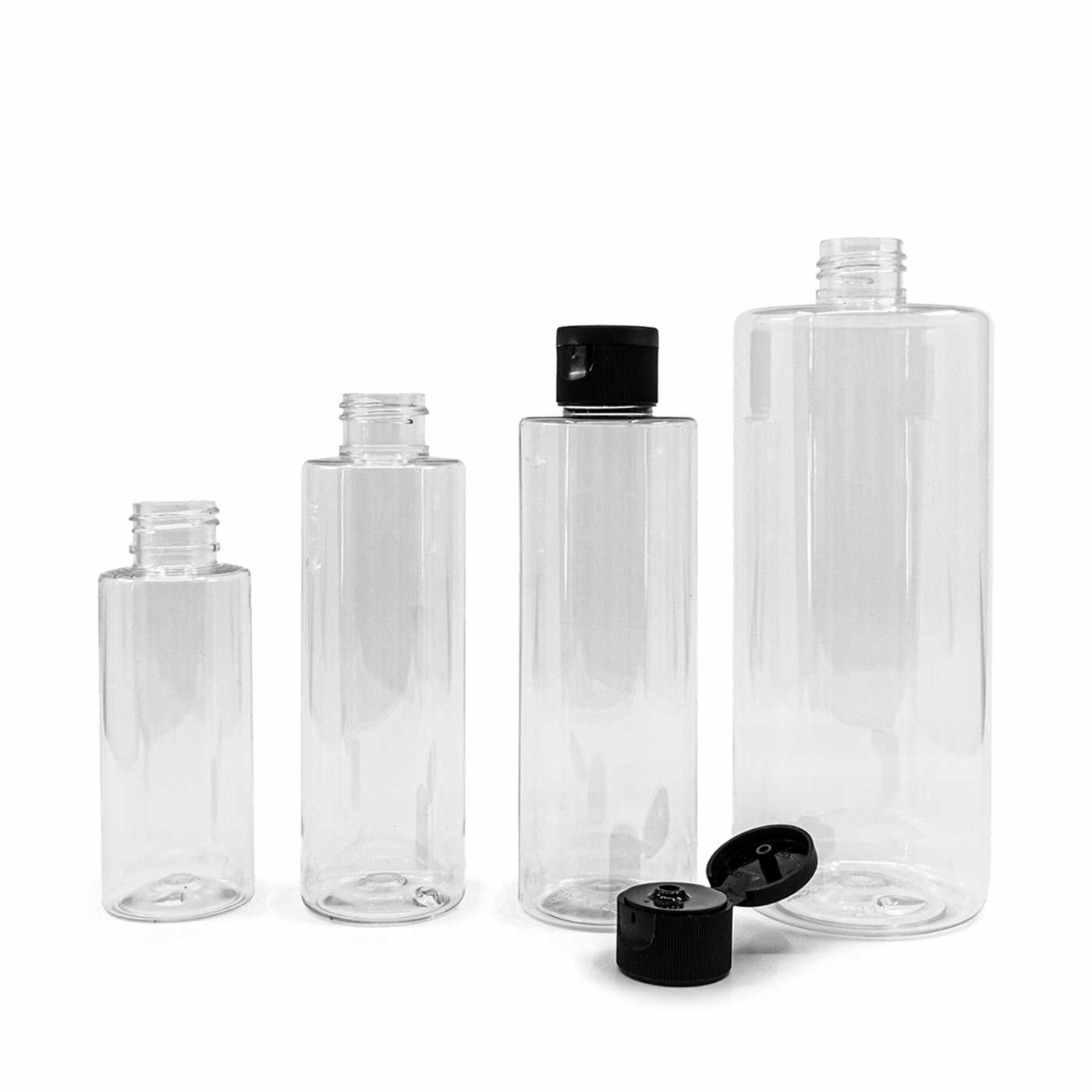 Plastová fľaša, priehľadná, flip top čierny, 500 ml
