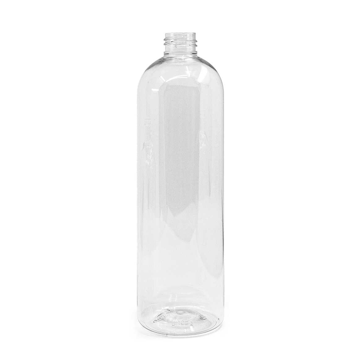 Átlátszó, kerek műanyag palack, 500 ml, 24/410