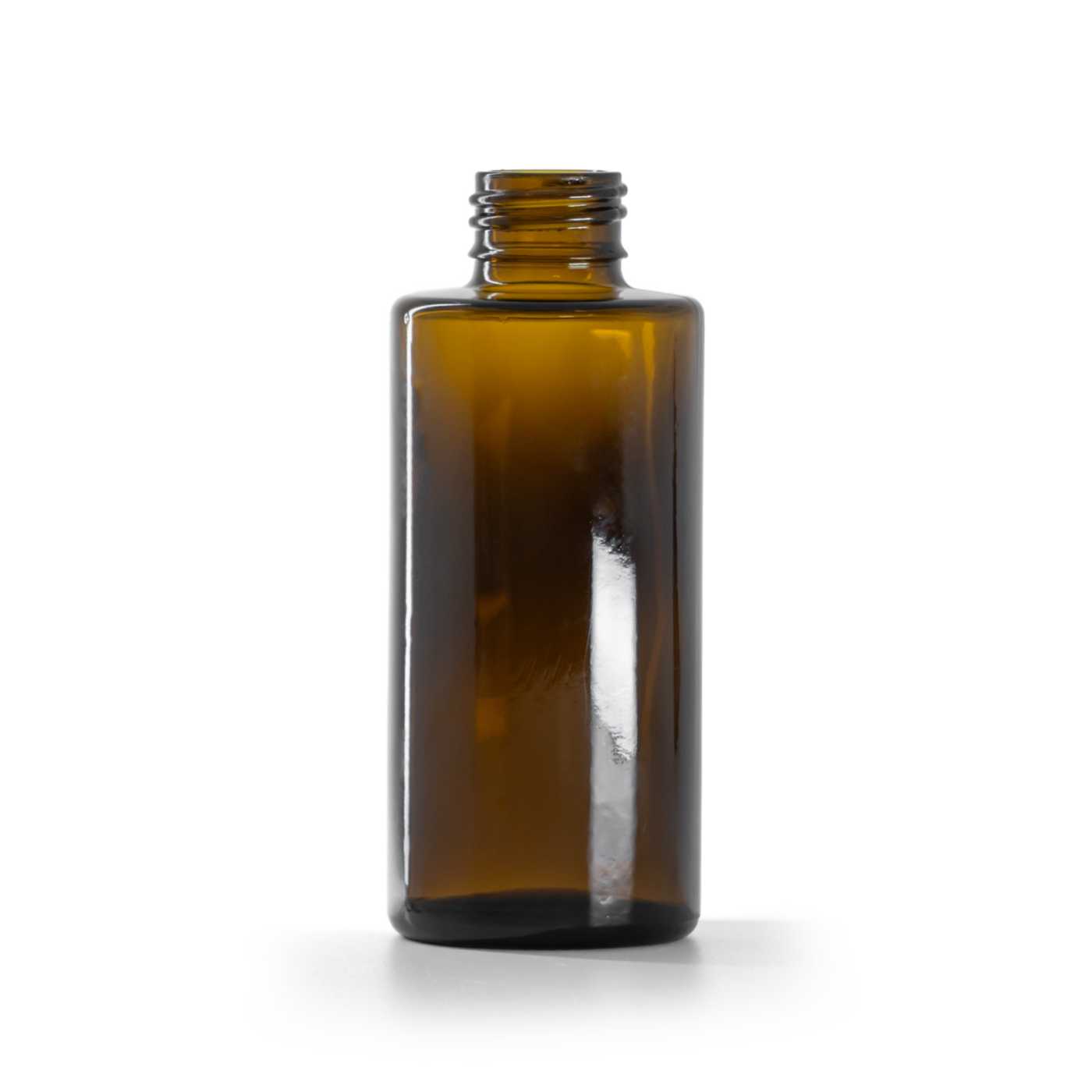Botella de vidrio, ámbar, tapa recta, 100 ml