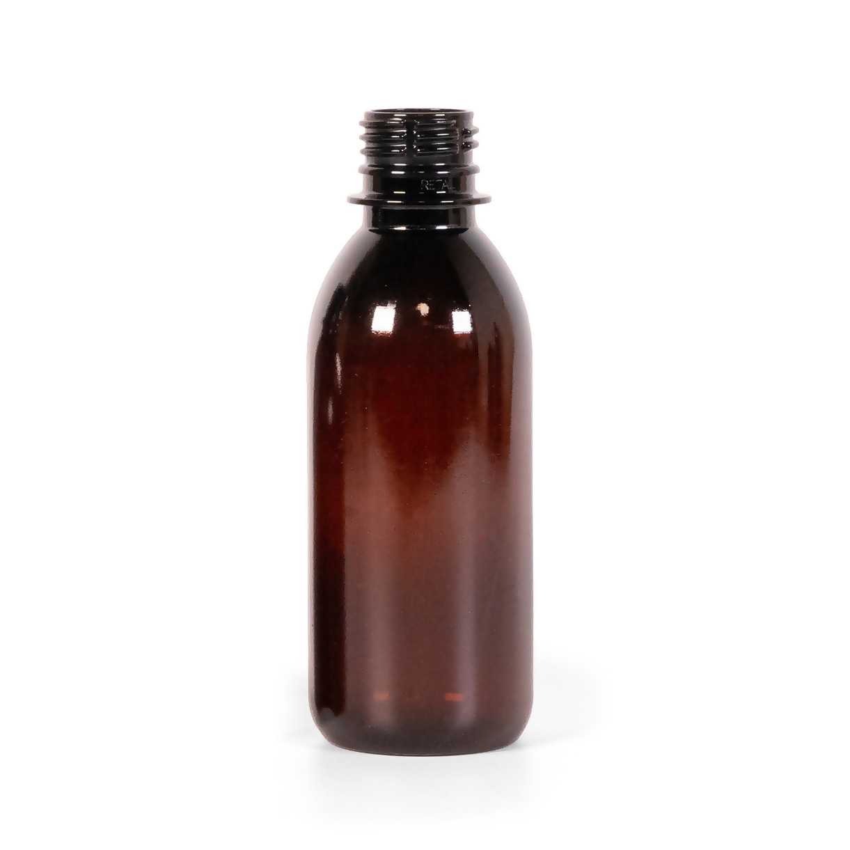 Butelka plastikowa apteczna 28/410, brązowa, 200 ml
