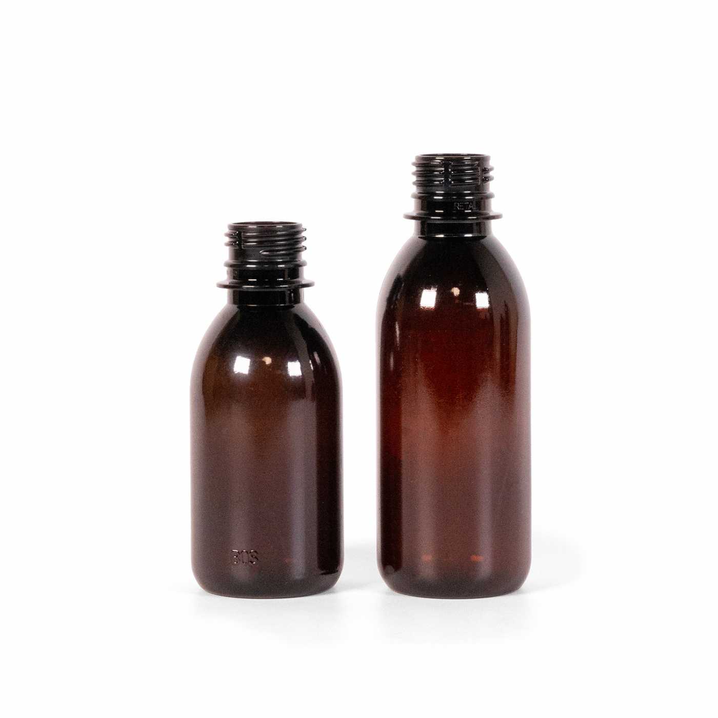 Butelka plastikowa brązowa, 200 ml, 414 szt.
