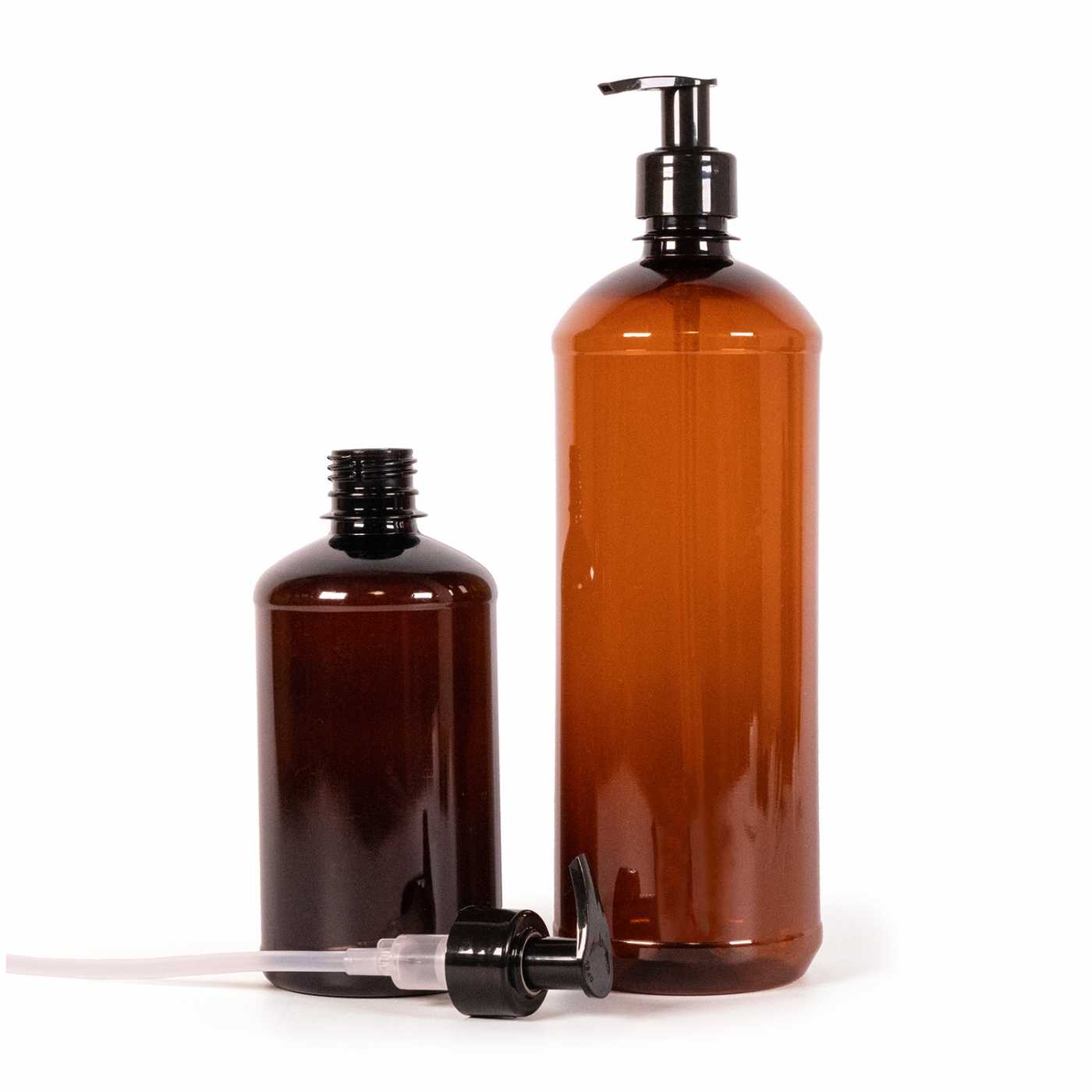 Plastová fľaška, liekovka, pumpička čierna, 500 ml