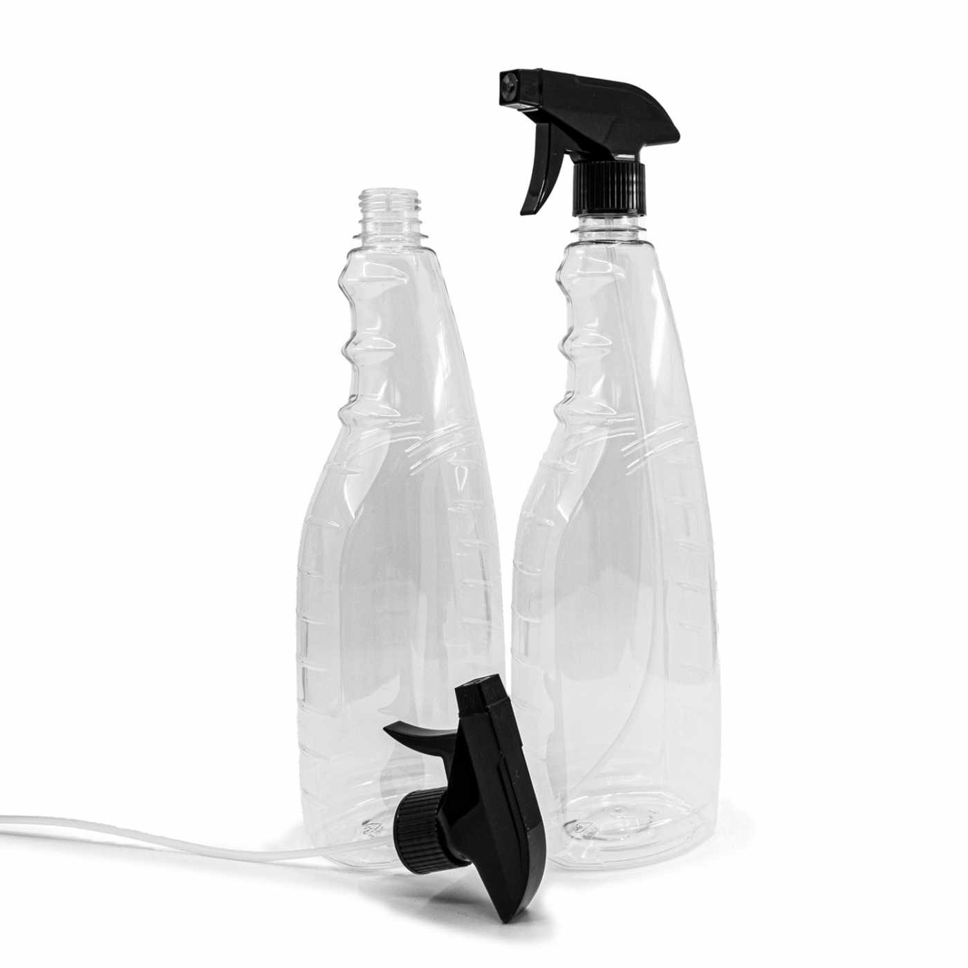 Butelka plastikowa na środki czystości, czarny spryskiwacz, 1 l