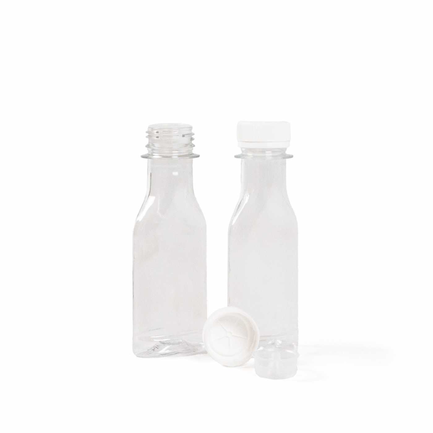 Frasco de plástico plano, transparente, 50 ml, tapón con cuentagotas