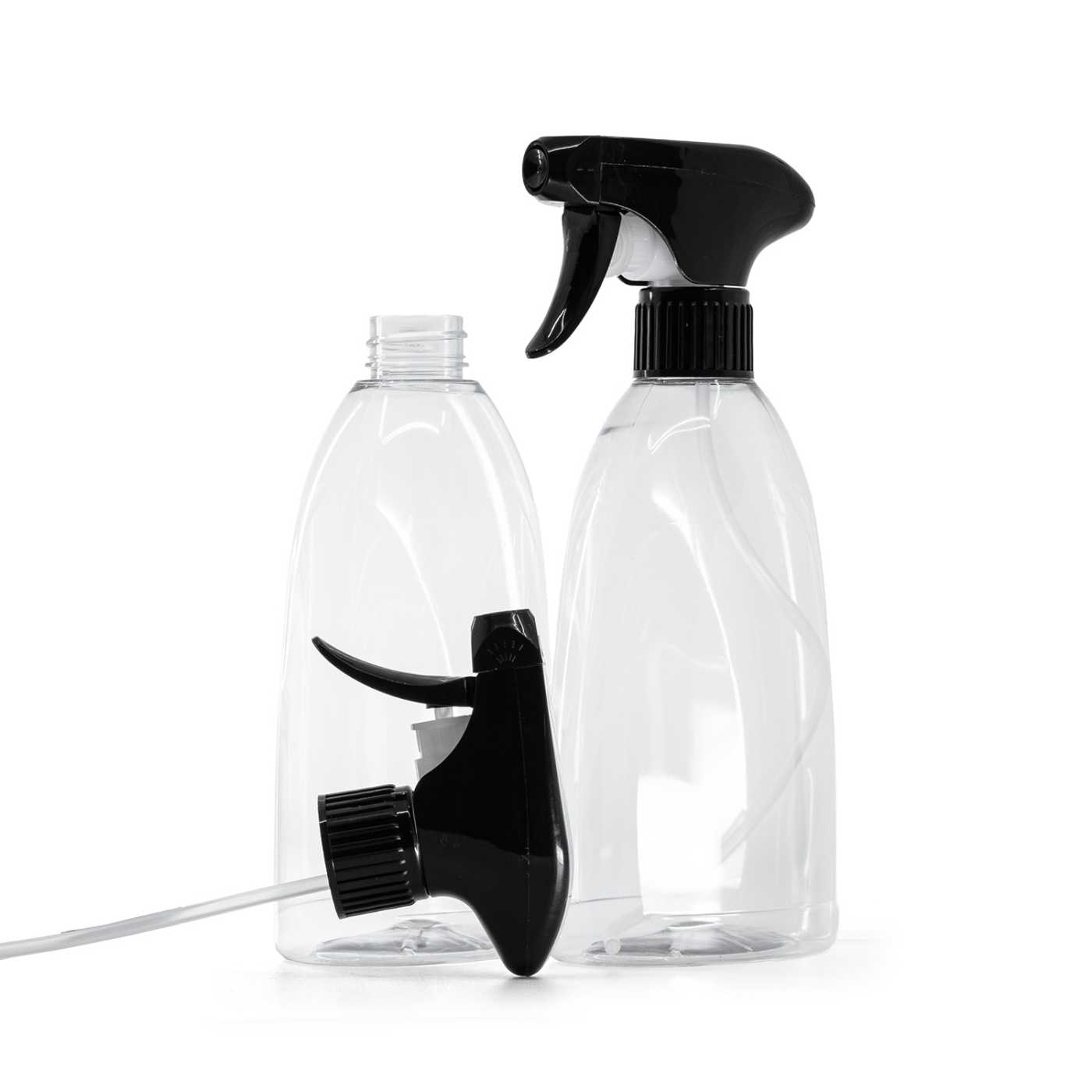 Butelka plastikowa na mydło, przezroczysta, czarny spryskiwacz z dźwignią, 500 ml