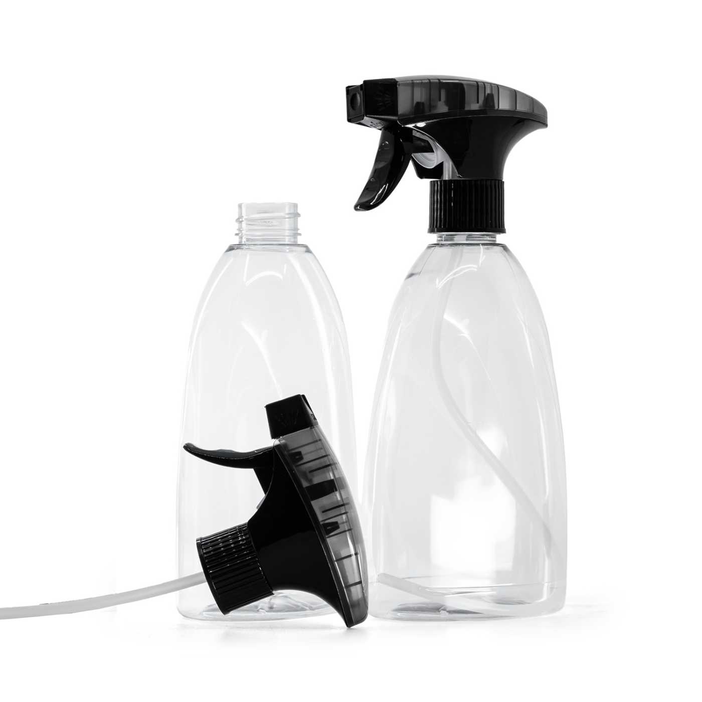 Butelka plastikowa na mydło, przezroczysta, czarny spryskiwacz ze spieniaczem, 500 ml