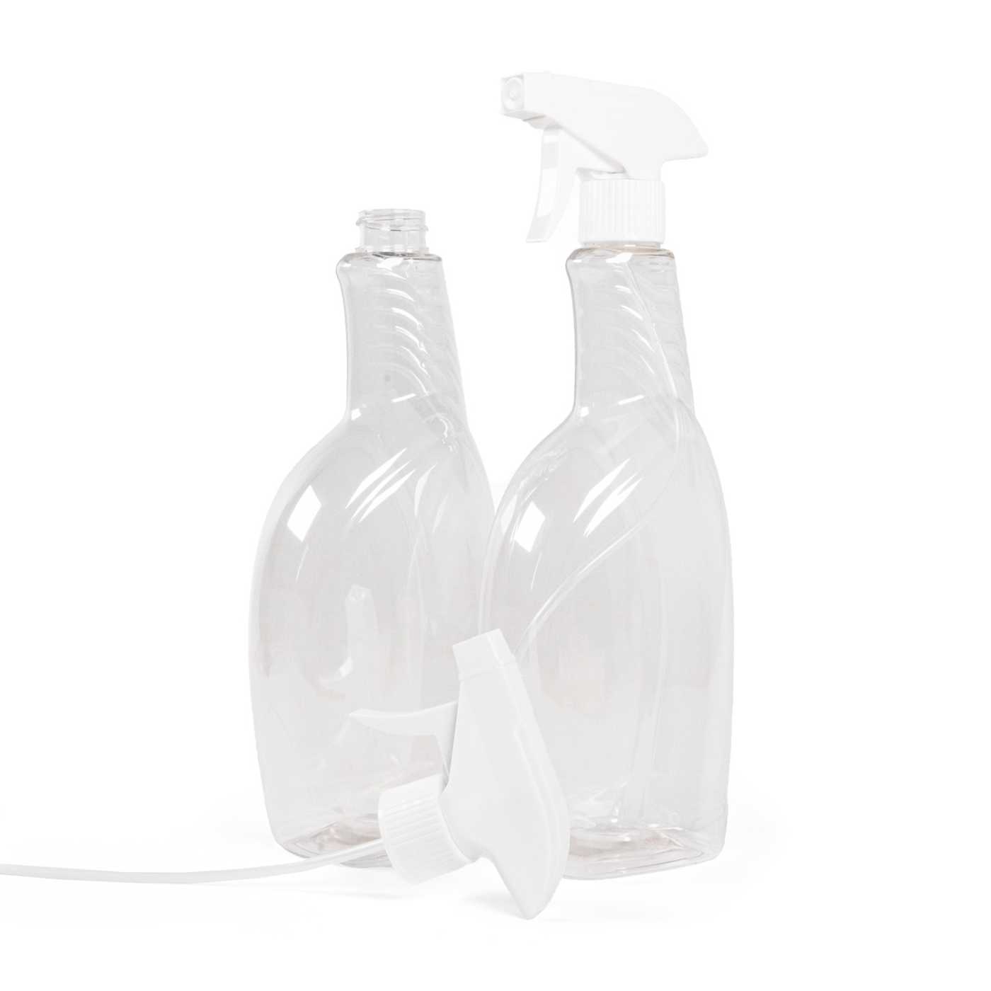 Plastová fľaša na čistiace prostriedky, biely rozprašovač, 750 ml