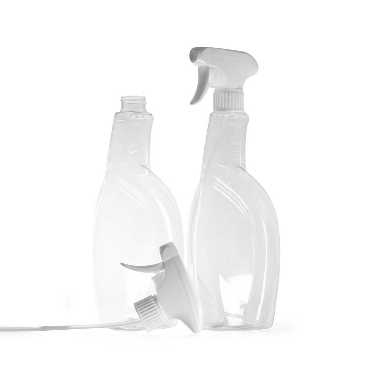 Butelka plastikowa na środki czystości, biały spryskiwacz z dźwignią, 750 ml