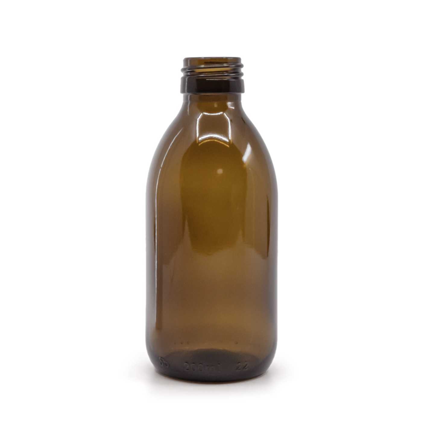 Sklenená fľaška, liekovka, PP28S, 200 ml