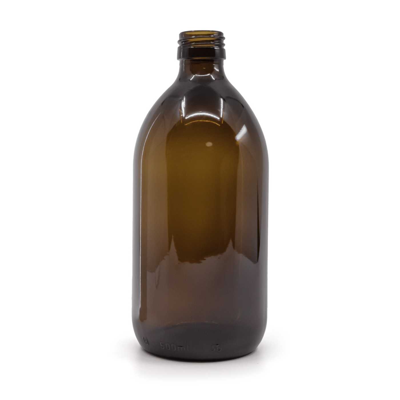 Skleněná láhev, lékovka hnědá, PP28S, 500 ml