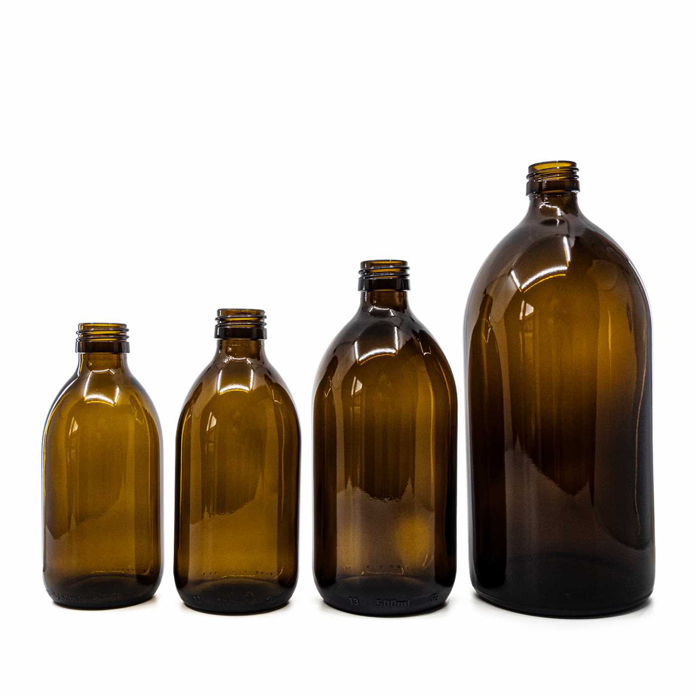 Szklana butelka apteczna brązowa, okrągła syropowa, 28 mm, 500 ml, 28 szt.