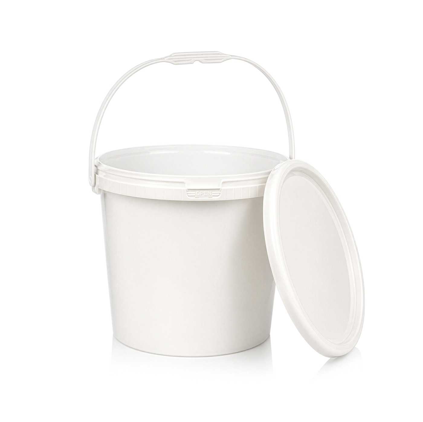 Plastové vedro, biele, s vrchnákom, 20 l