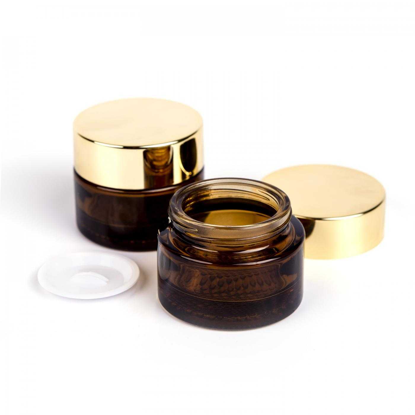 Sklenený kelímok, tmavohnedý, 25 ml, zlatý vrch