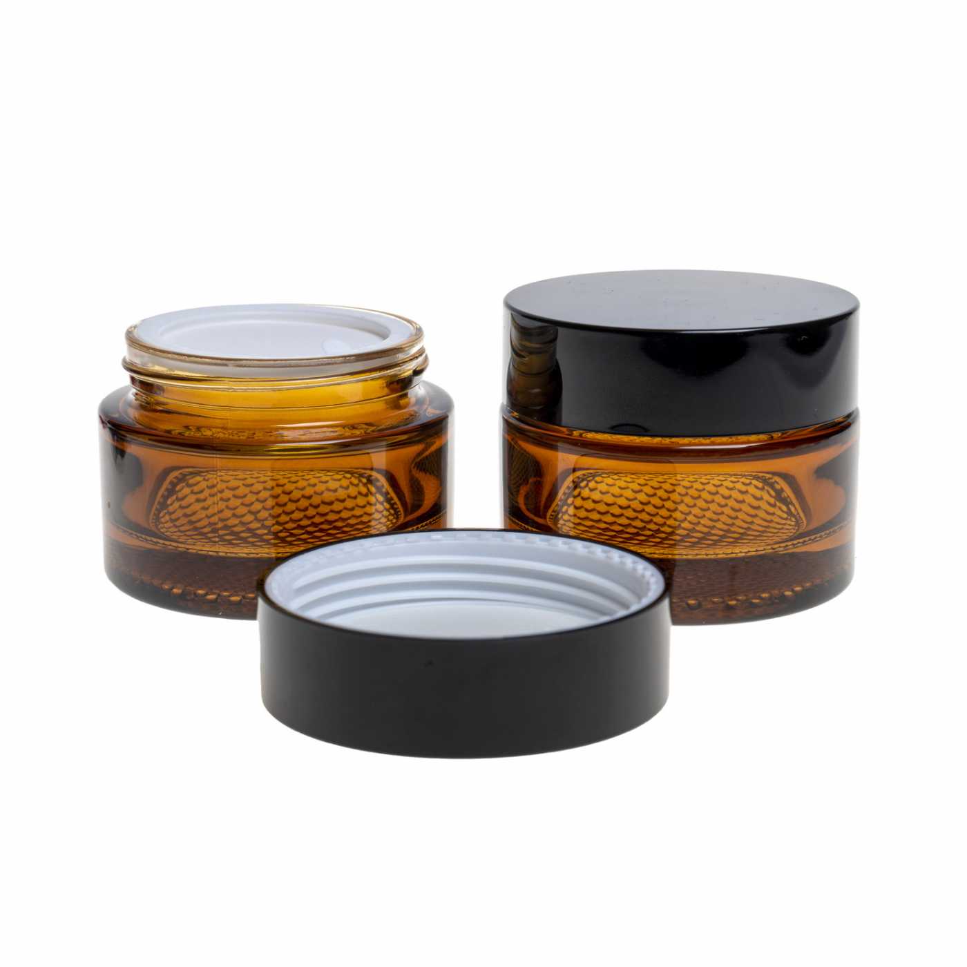 Sklenený kelímok, hnedý, čierny plastový vrch, 50 ml