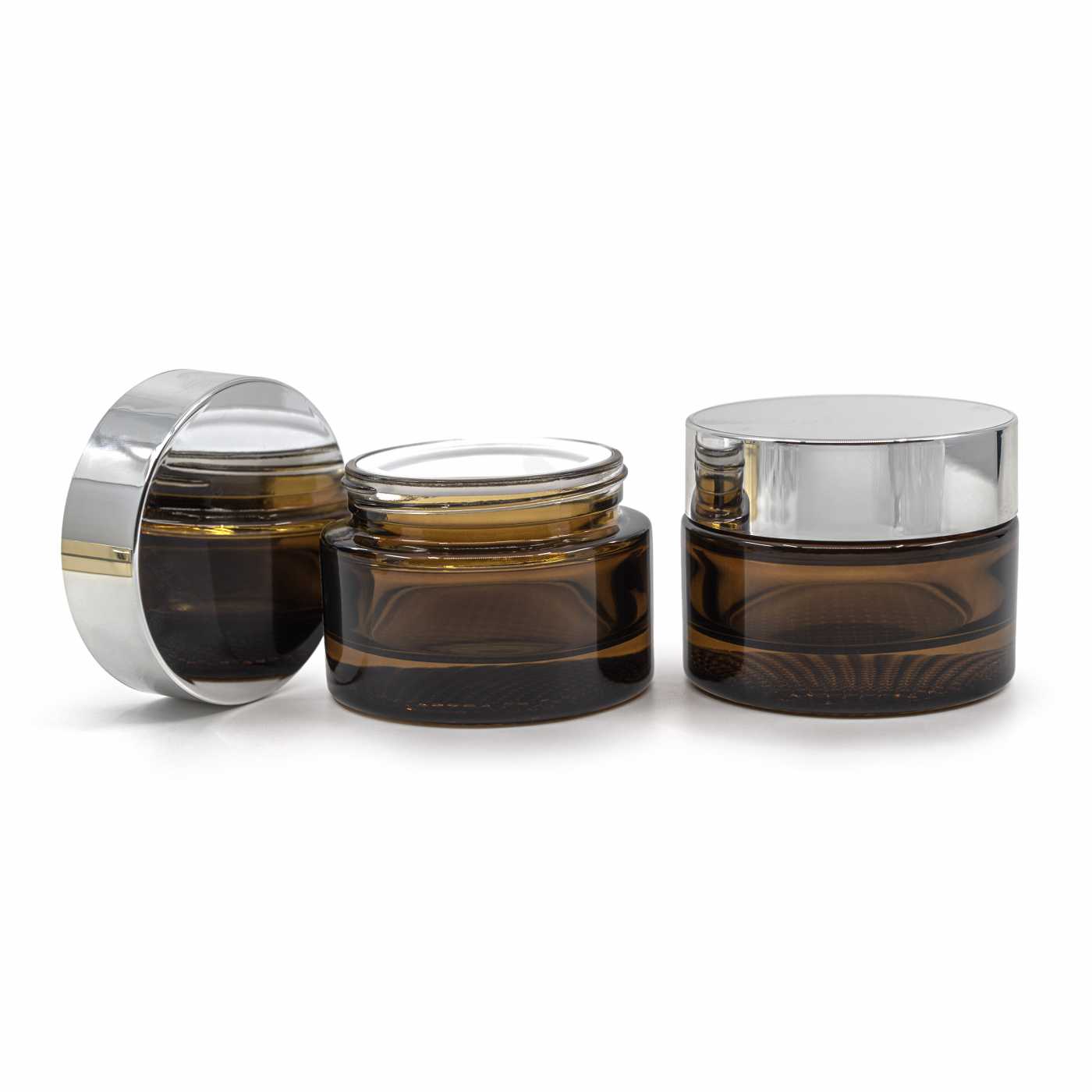Sklenený kelímok, hnedý, strieborný vrch, 50 ml