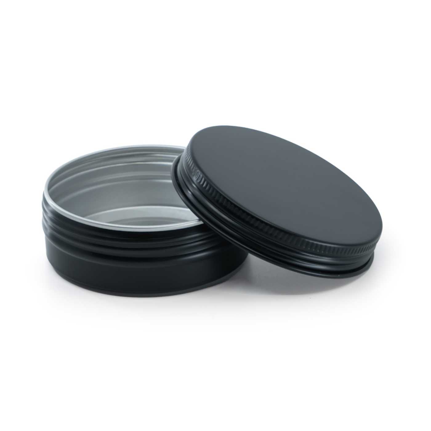 Hliníkový kelímok s vrchnákom, čierny, 68 mm, 60 ml