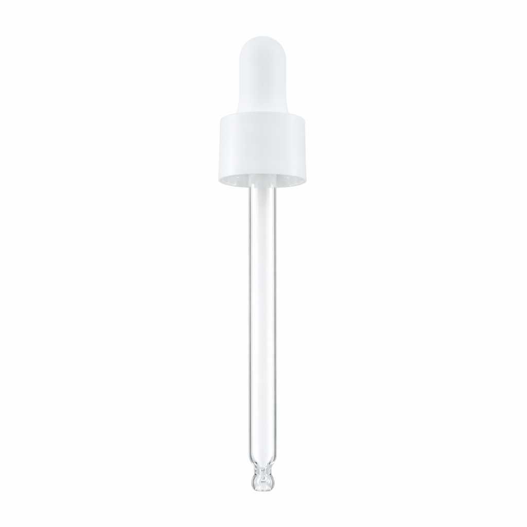 Cuentagotas, blanco mate liso, 71 mm