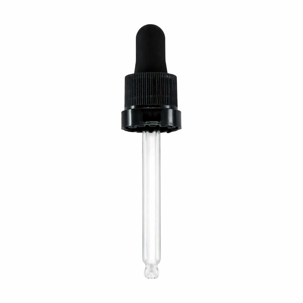 Kvapátko čierne matné s lesklým prúžkom, plast, 71 mm