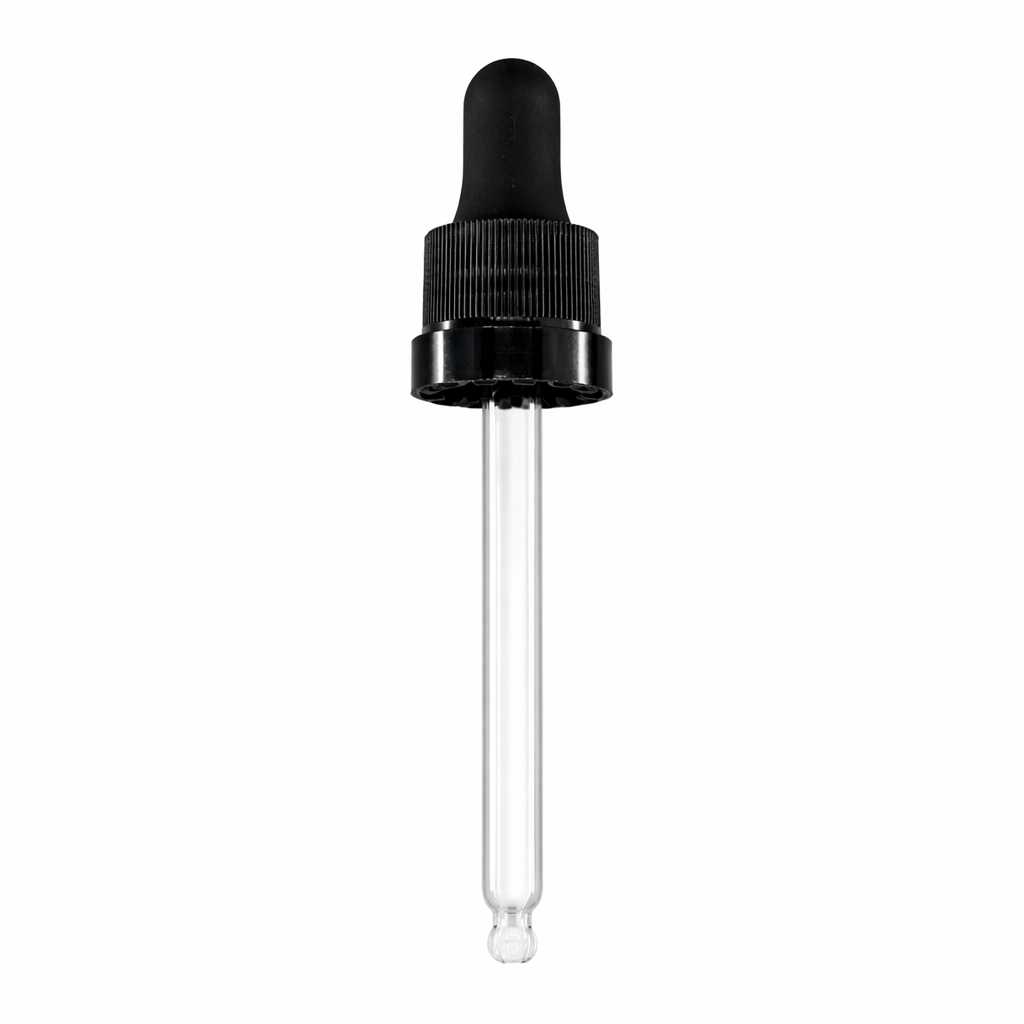 Kvapátko čierne matné s lesklým prúžkom, plast, 84 mm