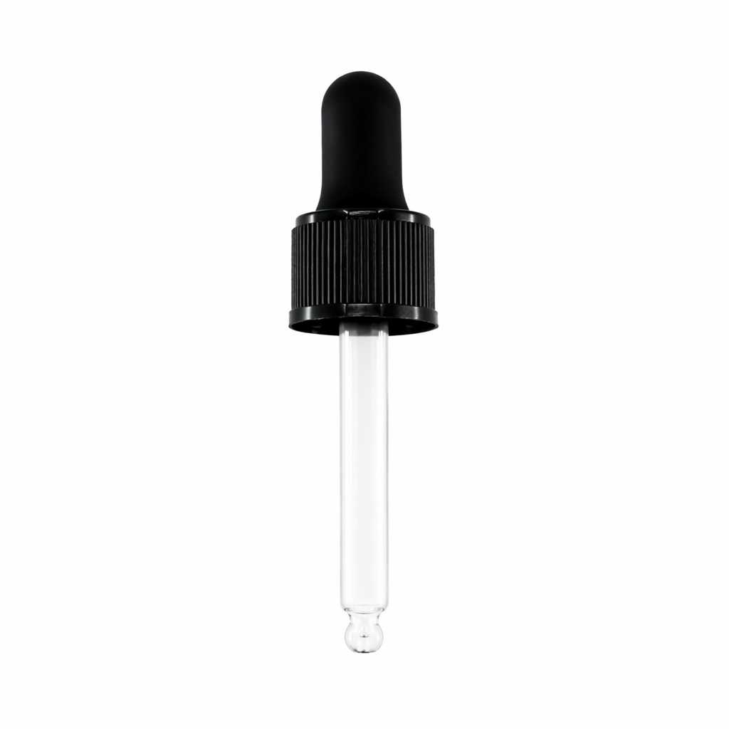 Cuentagotas, negro, plástico, 57 mm