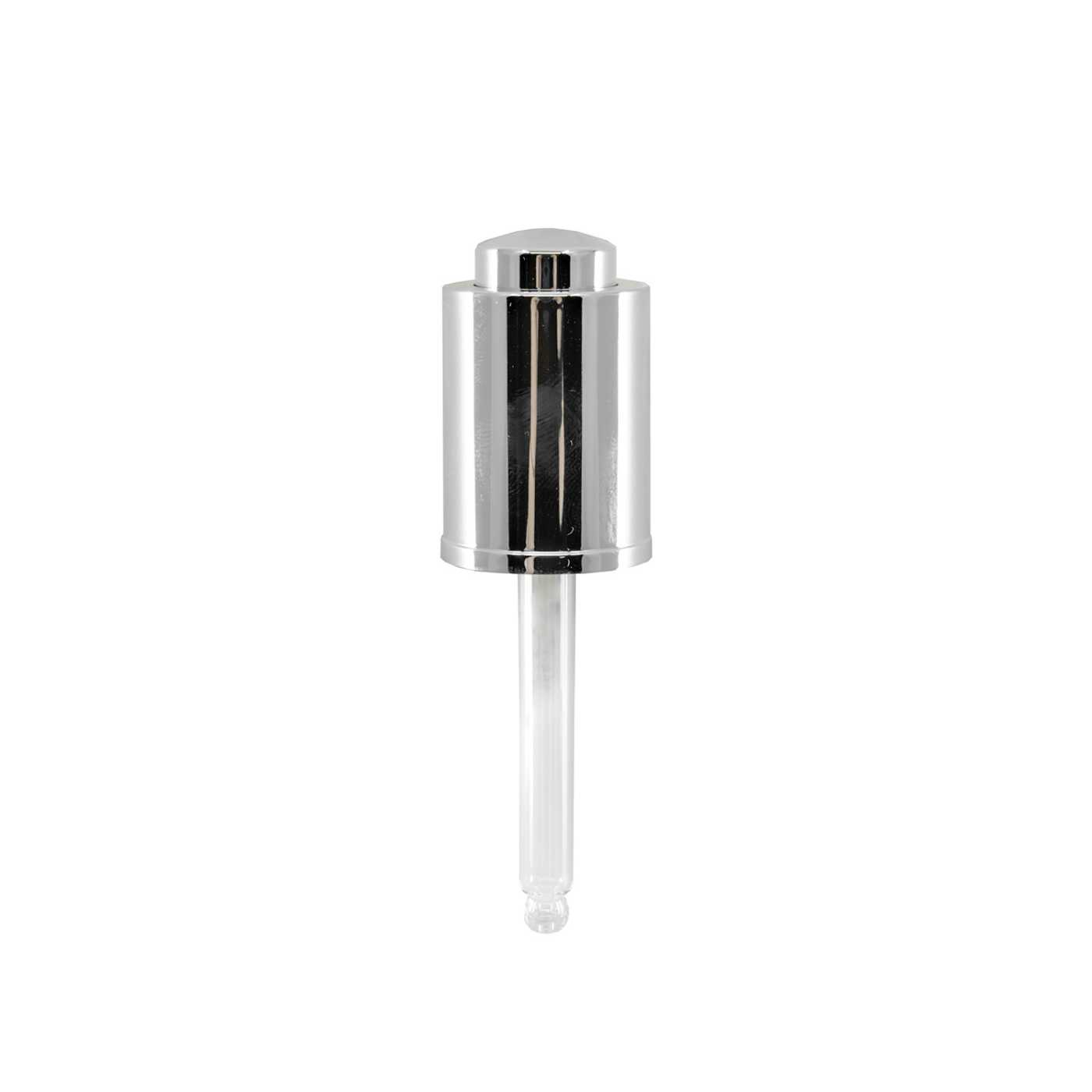 Strieborné lesklé push kvapátko, 20/410, 64 mm