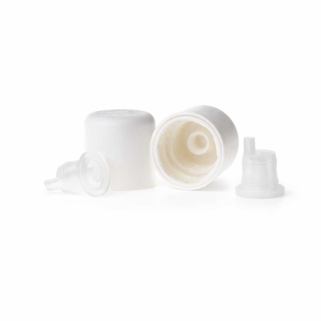 Capsule inviolable en plastique blanc avec compte-gouttes 18/415 lisse