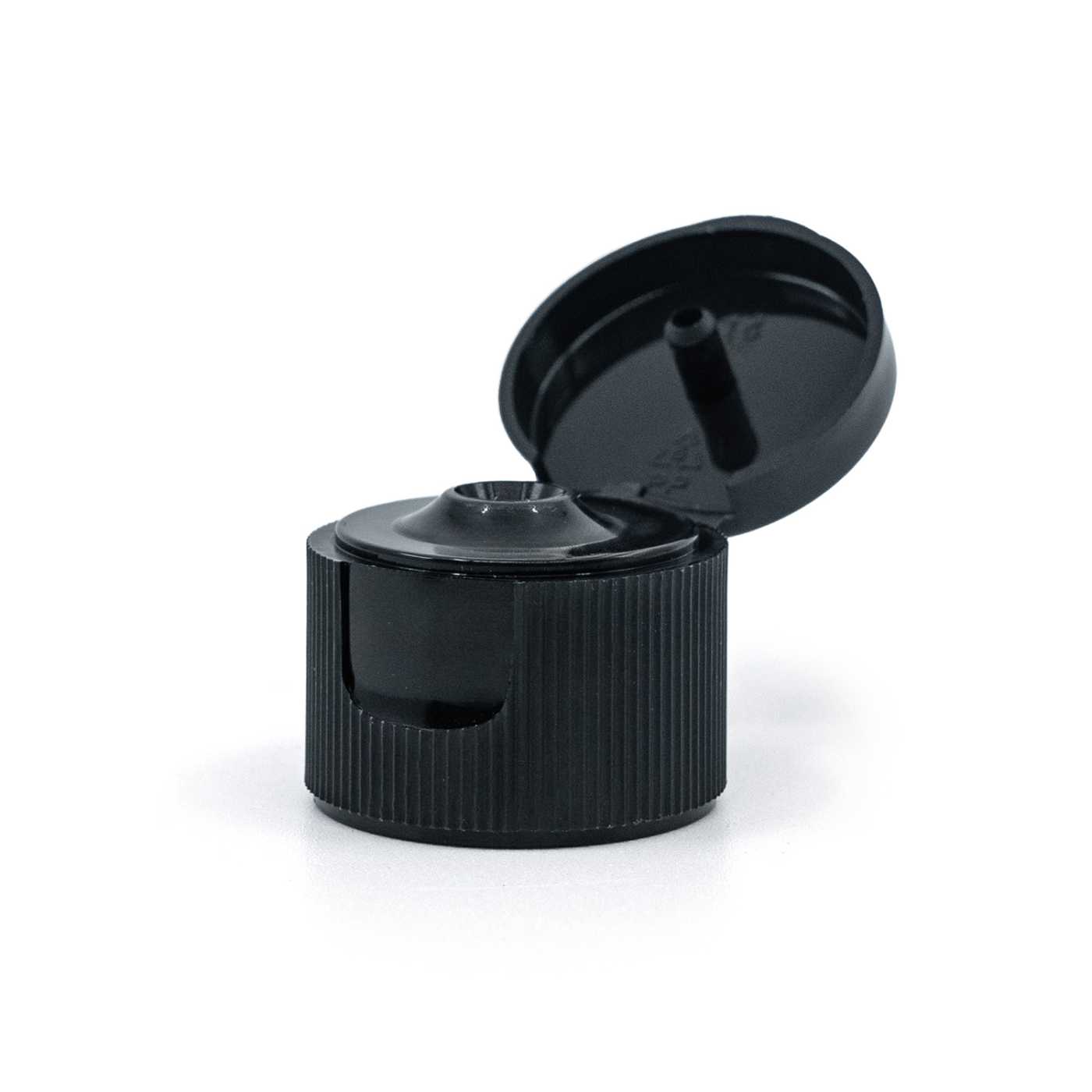 Fekete műanyag flip-top kupak, 20/410