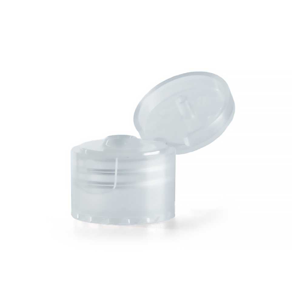 Plastový flip top, 20 mm, priehľadný