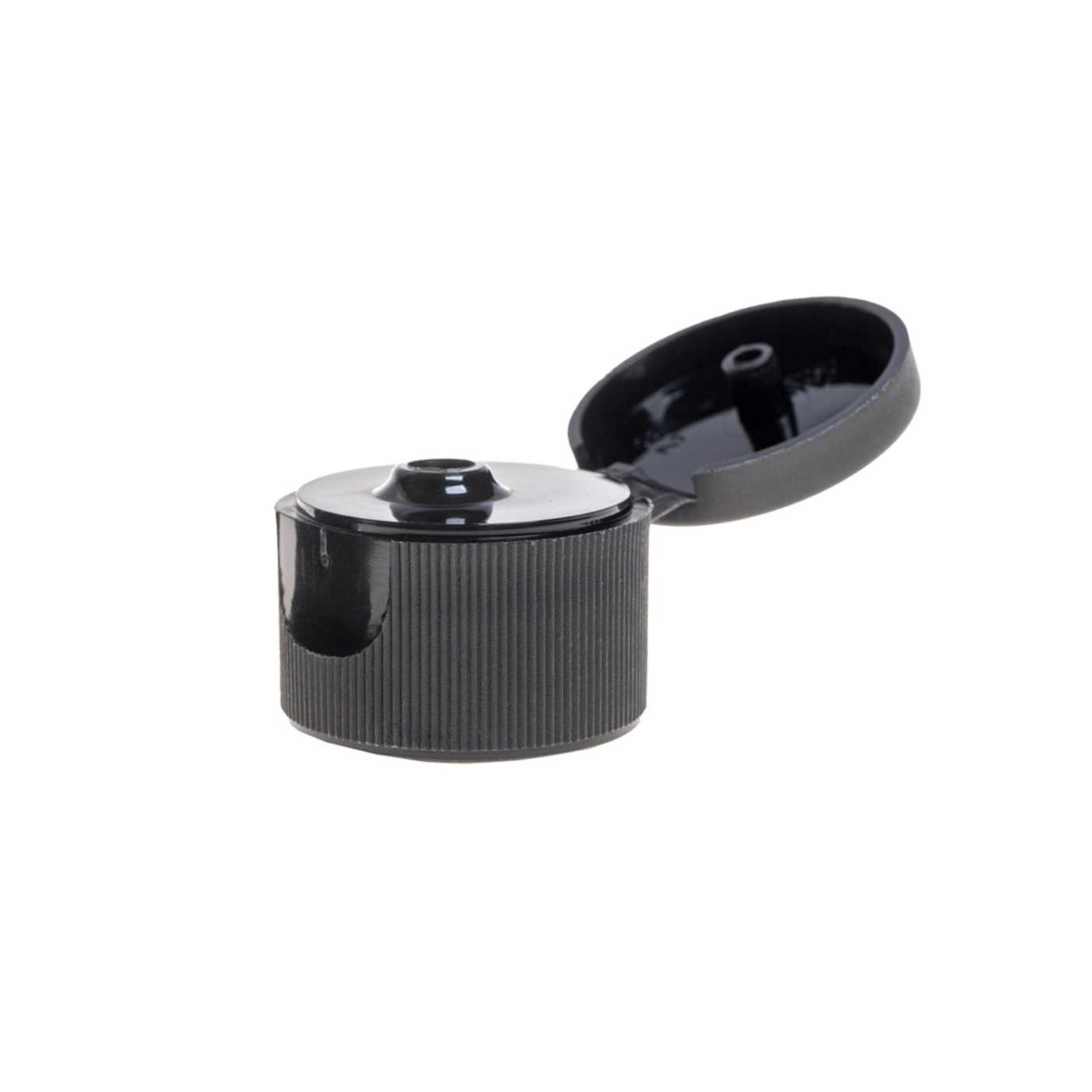 Fekete műanyag flip-top kupak 24/410