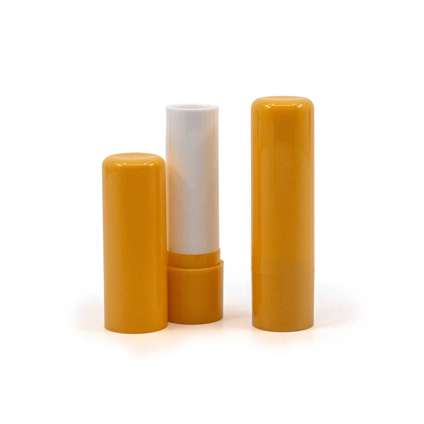 Obal na balzám na pery, plast, žlto-oranžový