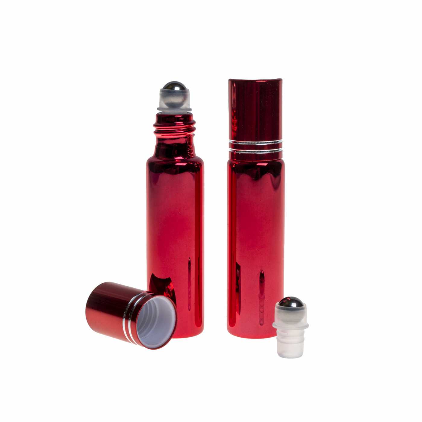 Roll-on de vidrio, metalizado rojo, 10 ml