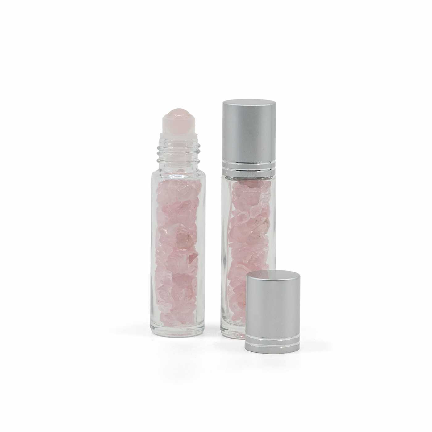 Sklenený roll-on s ruženínom, strieborný vrchnák, 10 ml