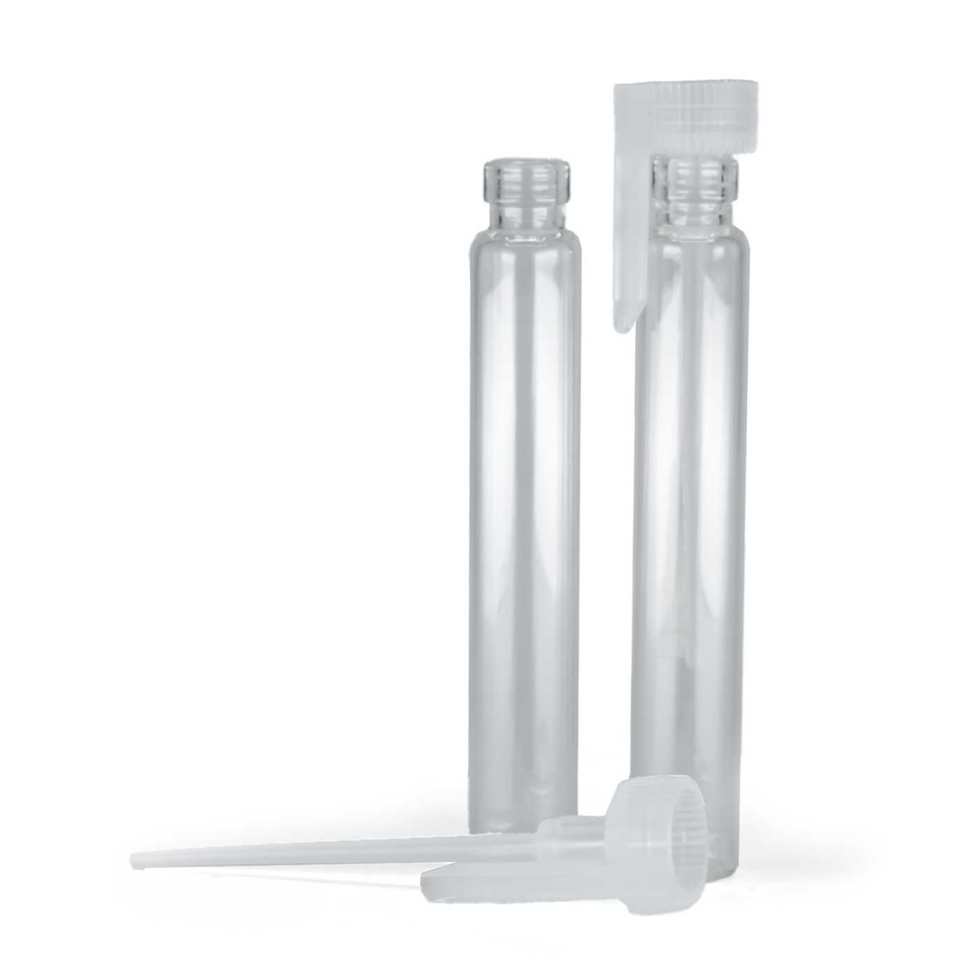 Sklenený kozmetický tester s priehľadným vrchom, 2 ml
